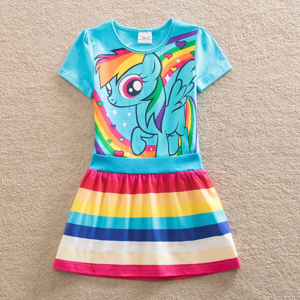 Retail Baby girl dress my little pony summer cotton child dress girl wear kid clothes children dress baby girl clothes SH6218
