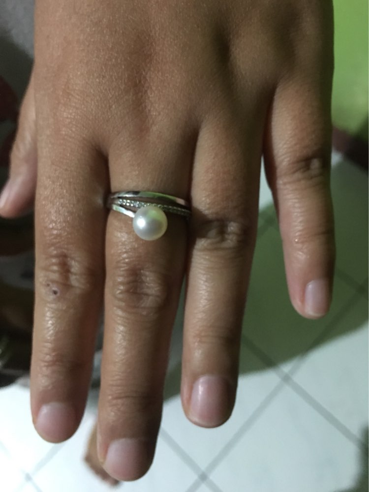 DAIMI Ring 7-8MM Freshwater Pearl Ring 6 Color Fashion Style Gift For Women Natural Pearl Ring
