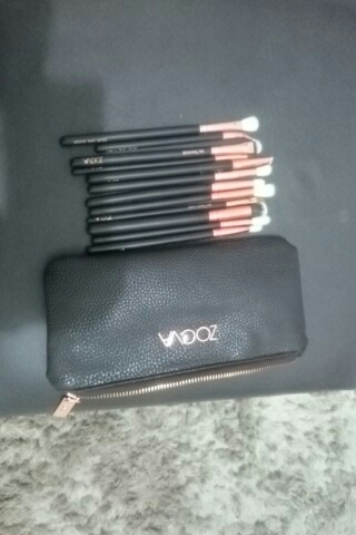 High Qquality Zoeva 12 Pieces Rose Golden Complete Eye Set Eyeshadow Eyeliner Blending Pencil Makeup Brushes With Case