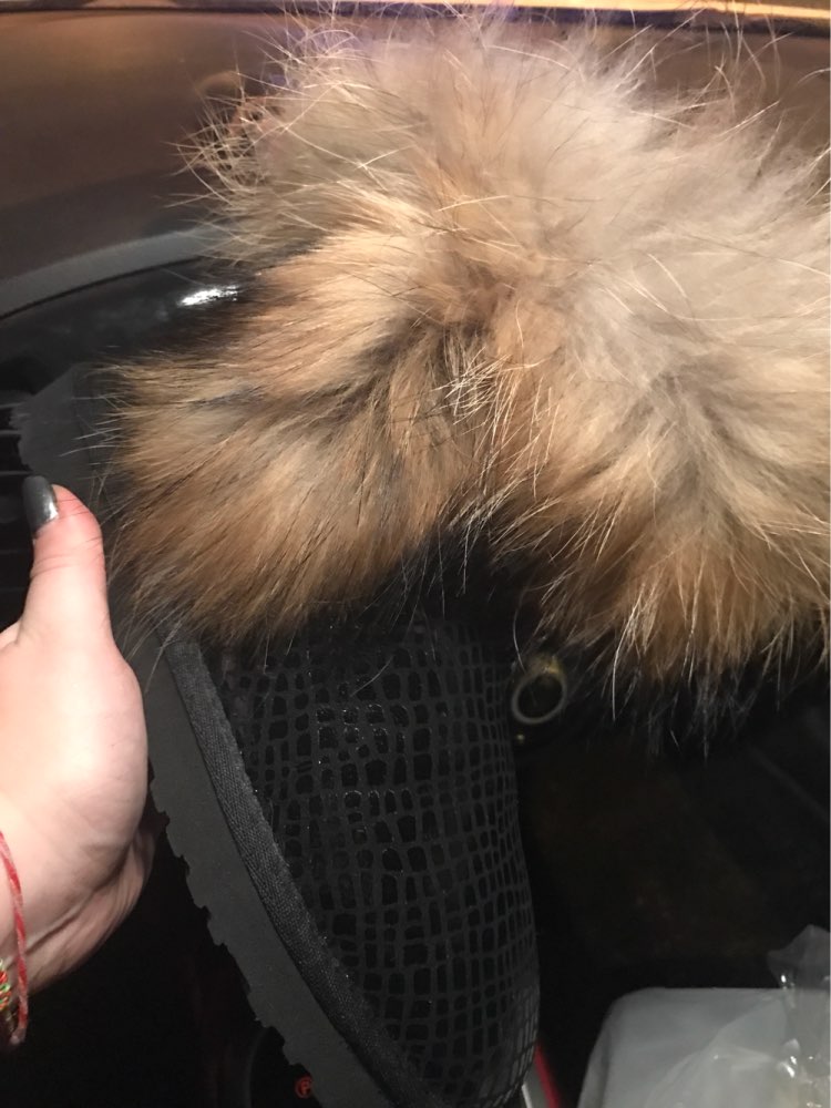 Women's Natural Real Fox Fur Snow Boots 100% Genuine Leather women Boots Female Winter Shoes