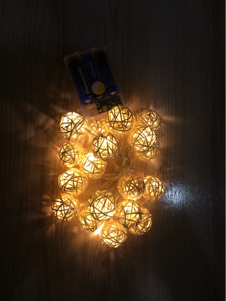 2M 20 LED White/ Warm White AC110V-125V Rattan Ball LED String Christmas Lights Garlands for Holiday Wedding Party