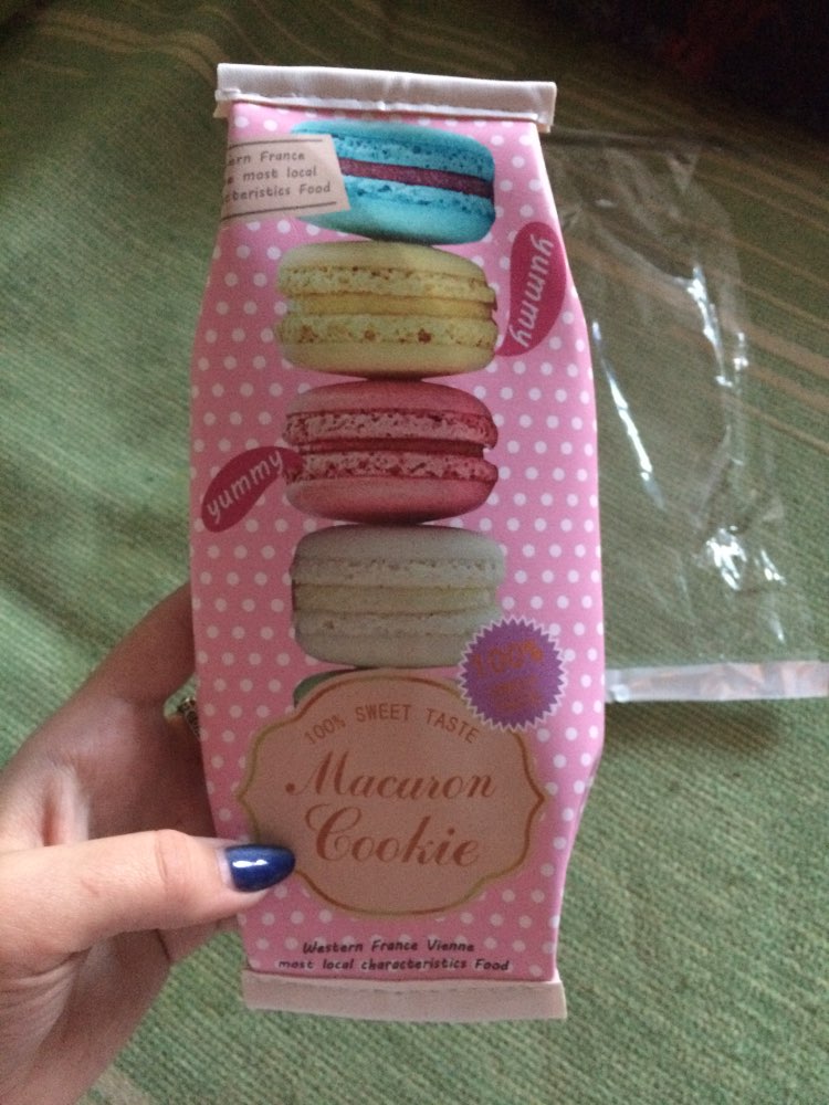 Korean Creative Macaron Pencil case Pencil Box Pencil Bag Leather  Kawaii Stationery  Pouch Office School Supplies Zakka