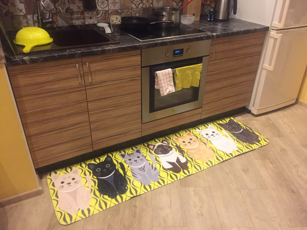 New Lovely Cat Cartoon Mat Bathroom Carpet Living Room Bedroom Rug Cat Floor Mats Table Mats Non-Slip Kitchen Carpet Doormats