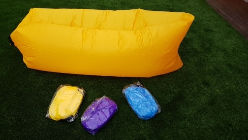 Quick Inflatable laybag Sleeping Bag Leisure Hang out Lounger Air Camping Sofa Beach Nylon Fabric sleep Bed Lazy Chair free ship
