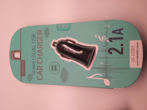 Car-Charger for USAMS 2 USB Car Mobile Phone Charger MAX 2.1A Smart Auto Adapter charging Car charger for iphone Huawei Sumsang