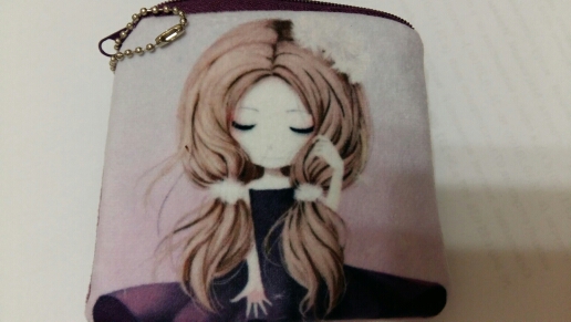 10cm*10cm Cute Style Novelty Beautiful Gril Zipper Plush Square Coin Purse Kawaii Children Bag Women Wallets