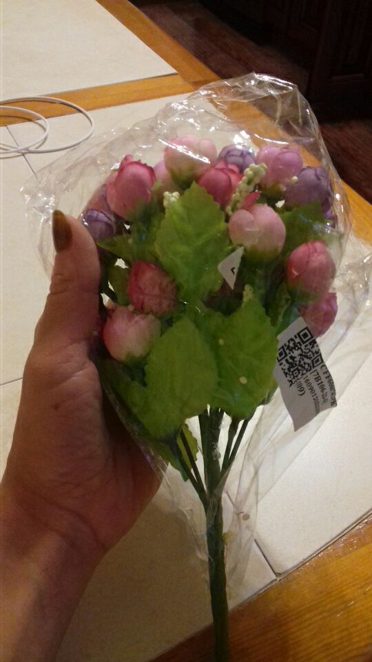 Lovely pet Free Shipping 15 Heads Unusual Artificial Rose Silk Fake Flower Leaf Home Decor Bridal Bouquet Jun16