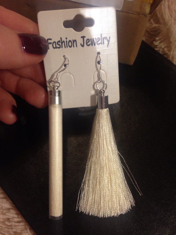 925 Sterling Silver Earrings Long Silk Tassel Earrings Drop Stardust Earrings for Women and Girl