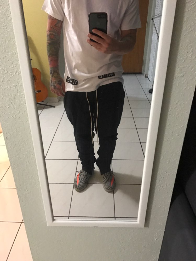 chinos joggers mens european urban clothing black west justin bieber harem dress zipper track pants fear of god have logo