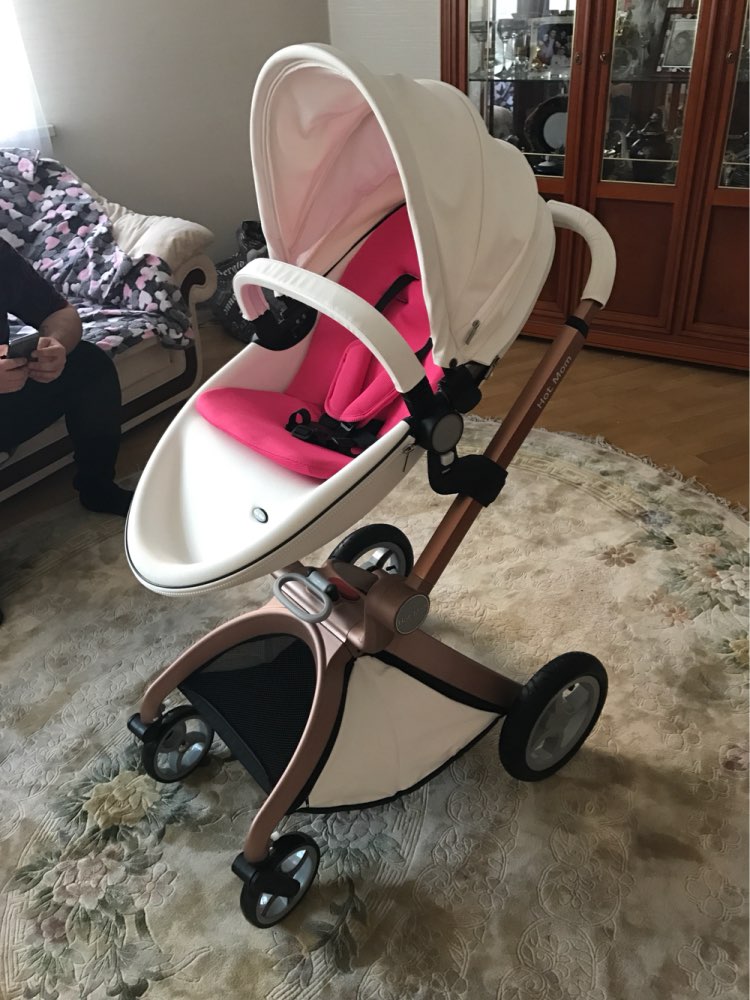 Hotmom baby stroller Eco-leather 2 in 1 light weight four shock absorbers Russia free shipping