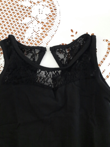 Cotton Lycra Lace Black Tank Dance Leotard with Open Back Girls Ballet Dancewear Ladies Costume Bodysuit