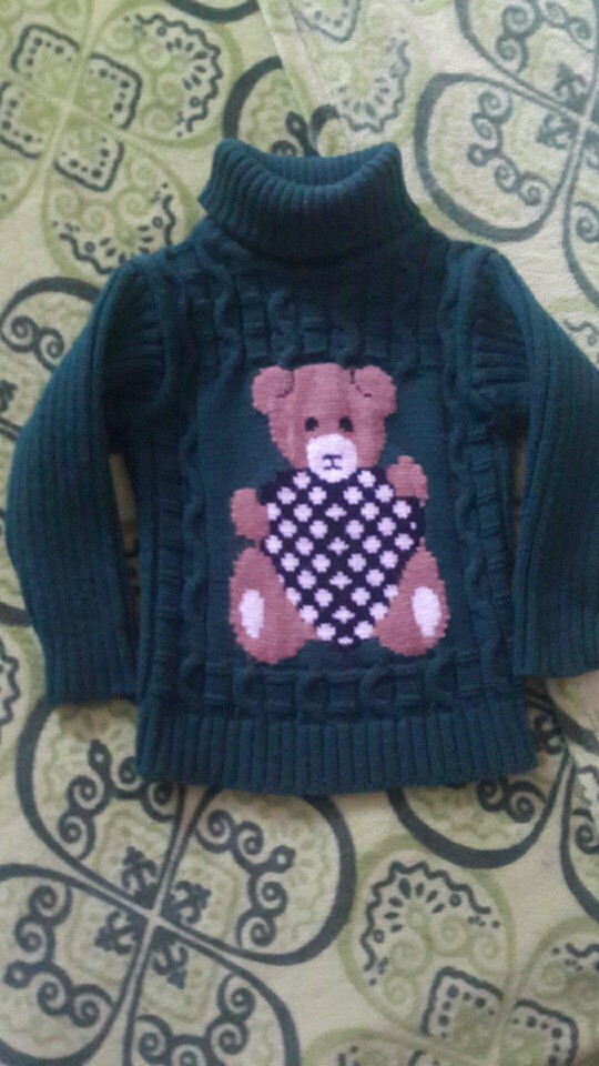 2015 Baby Girls Boys jumper Autumn Winter Cartoon Sweaters Children Kids Knitted Pullover Warm Outerwear Babi Turtleneck Sweater