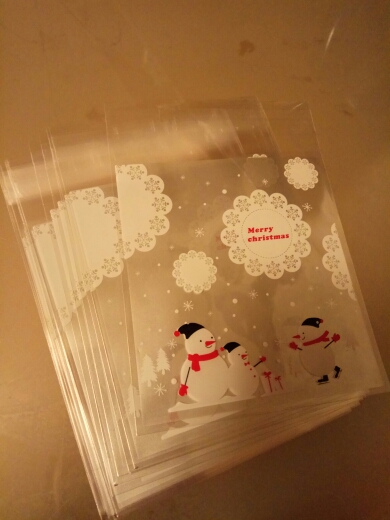 25PCS/Lot Christmas Gifts Bag Silver Lace Snowflake Snowman  Navidad Bake Cookies Biscuit Christmas Bag New Year Gifts