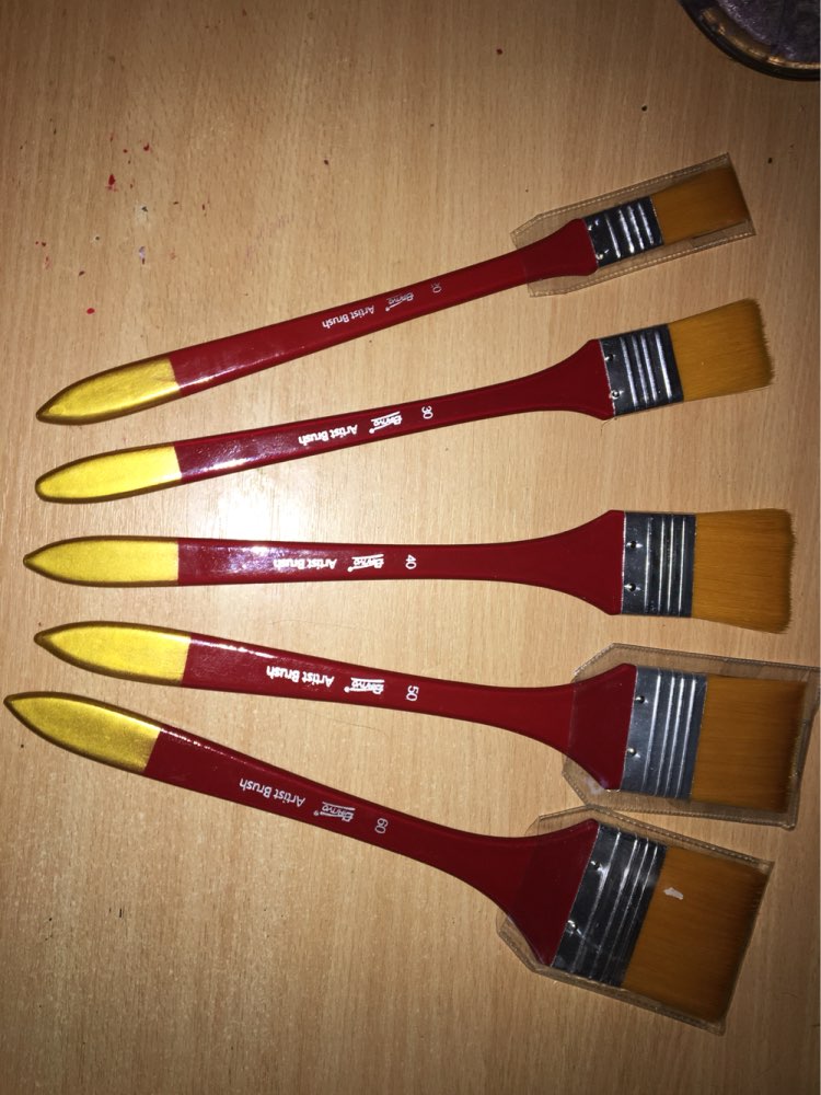 Bianyo 5Pcs Paint Brushes Acrylic DIY Graffiti Brush Set For Artist Oil Scrubbing Brush School Drawing Paint Stationery Supplies