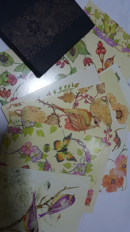 22pcs/lot Cute Hand Painting Birds and Flowers Fresh Watercolor postcards Wedding Invited Cards Celebrating Congratulation card