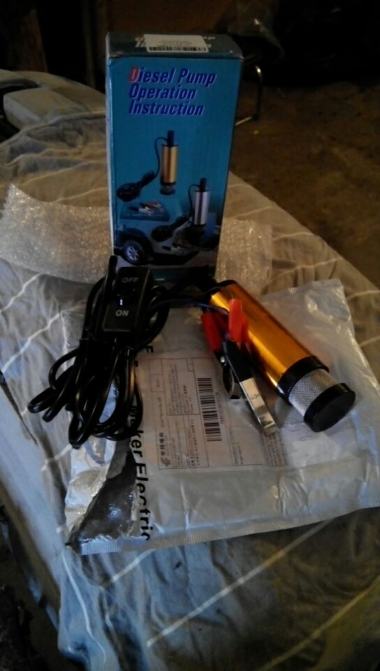 Mini 12V Diameter 38MM Electric Water Car Camping Submersible Transfer Oil Pump Aluminium Alloy Belt Filter Net