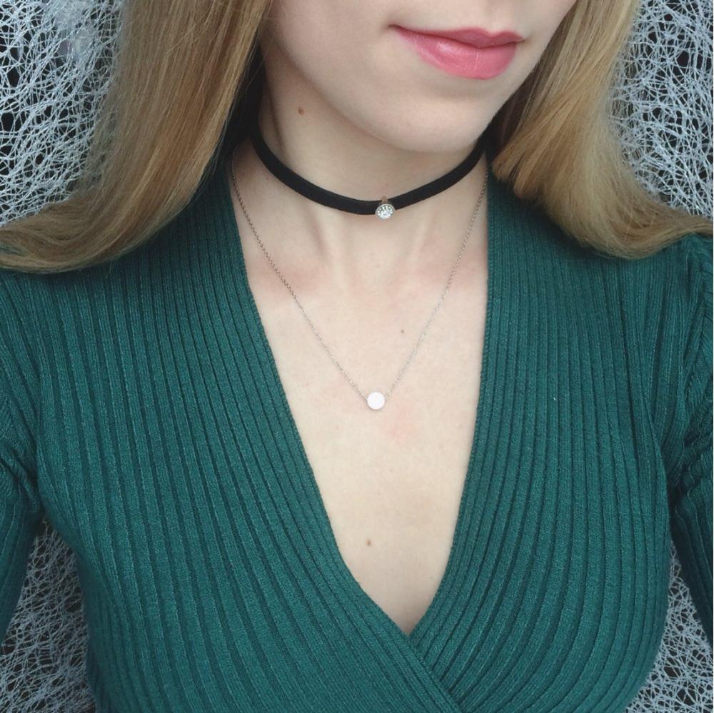 New fashion jewelry two layer leather rhinestone choker necklace  gift for women girl N1858