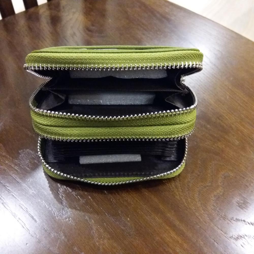 KEVIN YUN Fashion Brand Genuine Leather Women Card Holder Double Zipper Large Capacity Female ID Credit Card Case Bag Wallet