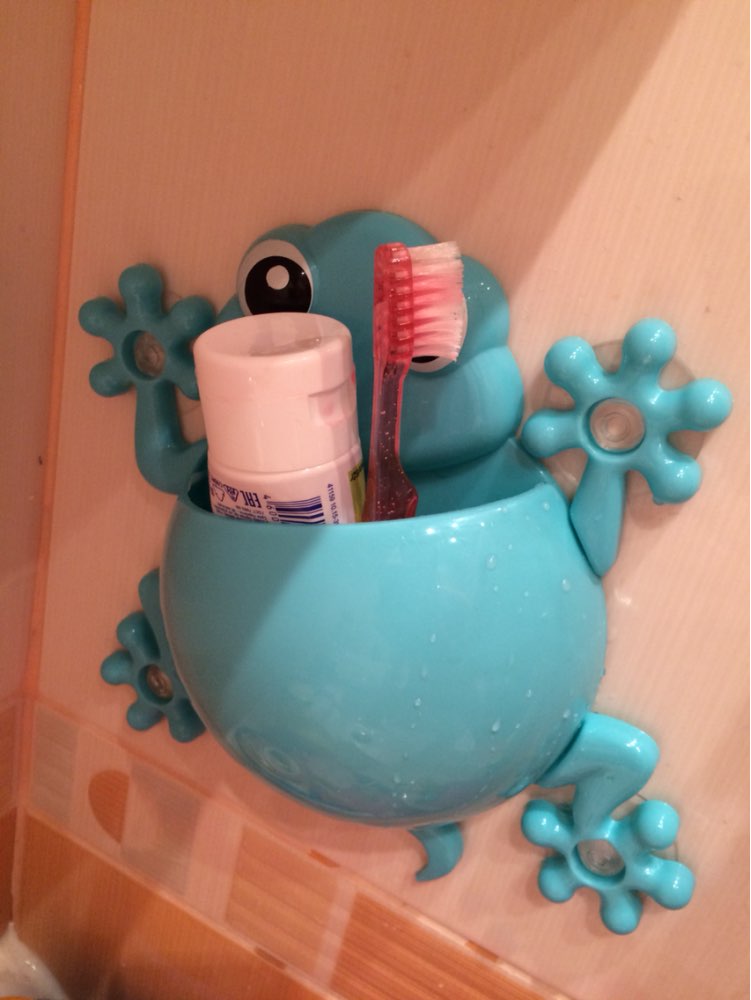 Lovely gecko powerful suction cup toothbrush rack Toothbrush toothpaste frame Cartoon lovers mouthwash children wash gargle cup