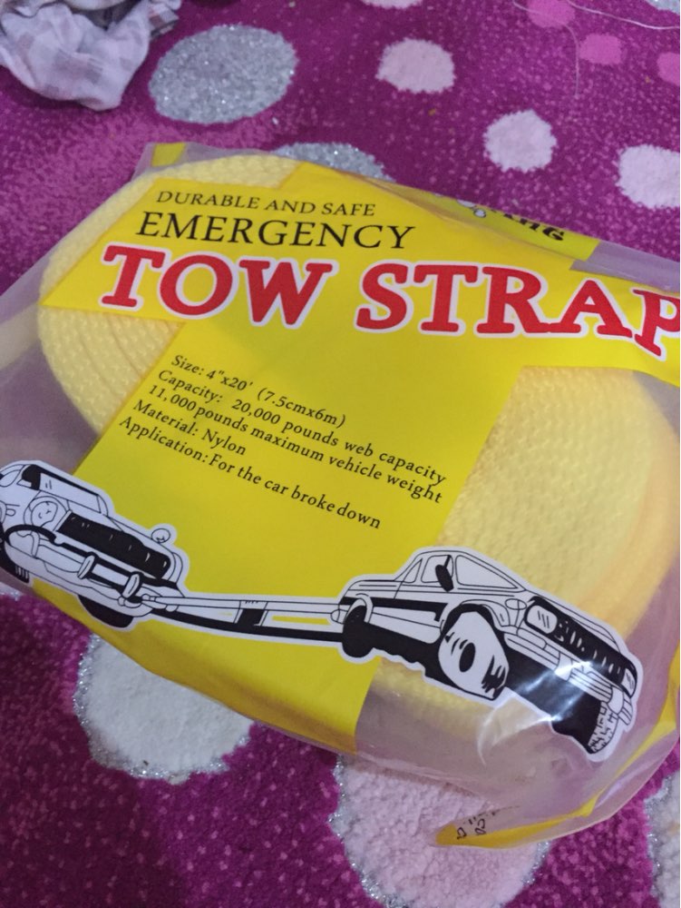 Big Ant Nylon Recovery tow Strap rope11023-17636 Lb Capacity Emergency Heavy Duty Towing Ropes(2.95" x 19.68')