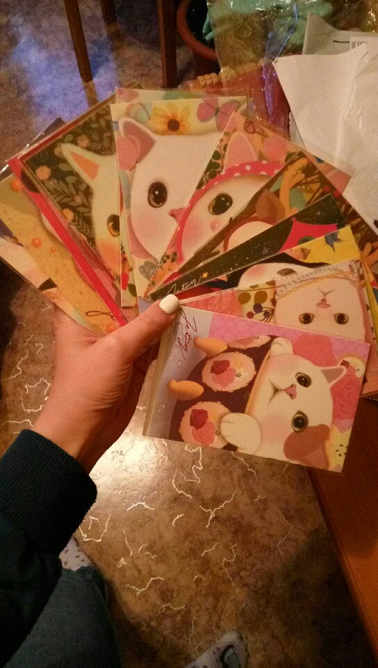 10PCS/lot New Cartoon Cat Postcard / Birthday Card / Greeting Card / Gift Cards / fashion gifts /New Year Christmas Card