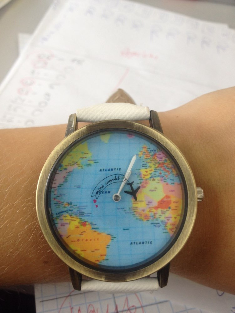 Lovesky Women Dress Watches Fashion Global Travel By Plane Map Denim Band Watch Women Quartz Wristwatches 7Colors Freeshipping