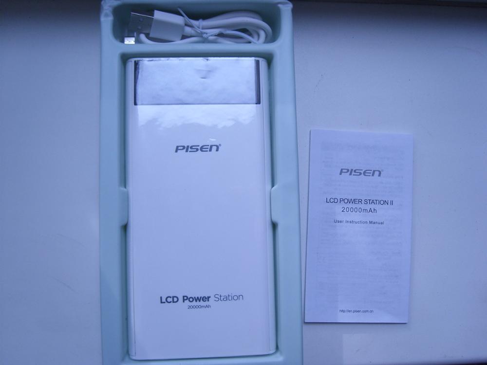 PISEN Power Bank 20000mah LCD 18650 External Battery Portable Mobile Fast Charger Dual USB Powerbank for iPhone xiaomi Android