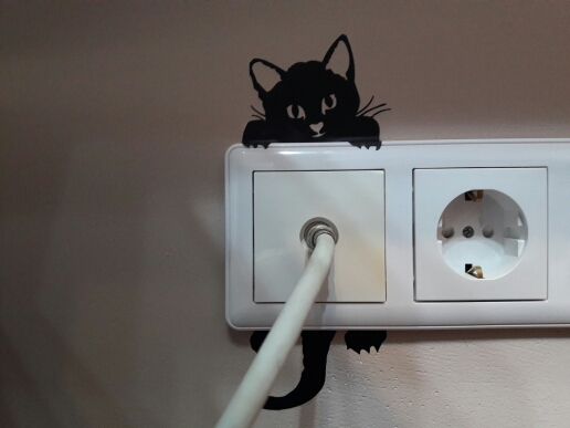 Cat DIY Switch Panel Stickers Lovely Bedroom Plane Wall Stickers Removable Manul Waterproof Home Decor Sticker Adesivo de Parede