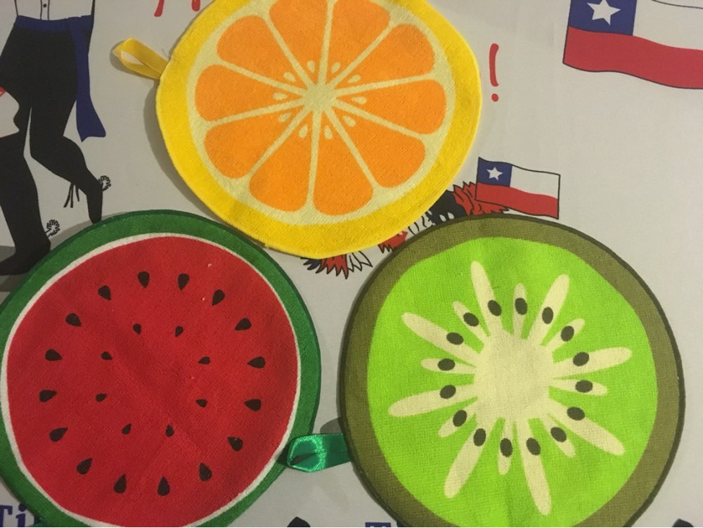 Cute Fruit Style Kids Children Hand Towel Soft Fabric Kitchen Cleaning Cloth Rag Home Hanging Bathroom Wipe Towel