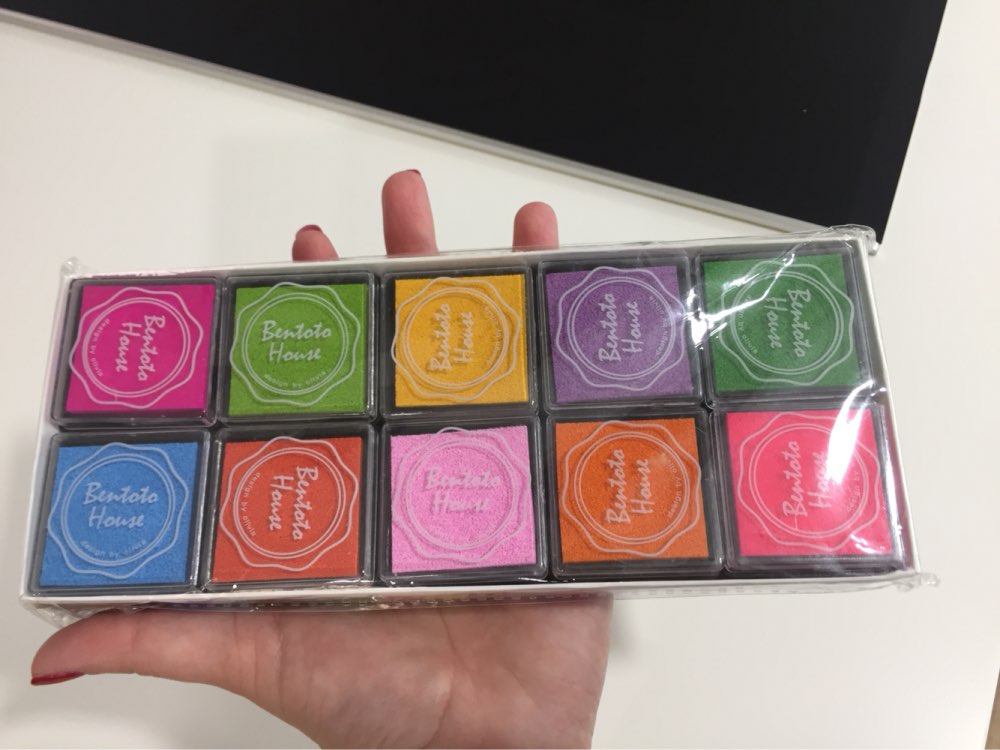 20pcs Candy Color Inkpad Rubber Kids Scrapbooking Stamps Home Made DIY Fashion Color Finger Painting Book Decoration