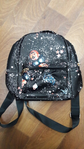 Fashion Star Universe Space Printing Backpack Black School Bags For Teenage Girls Small Backpack Women Leather Mochila Escolar