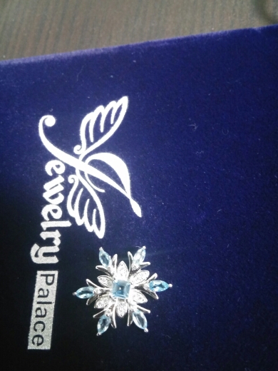 JewelryPalace Snowflake Genuine Swis Blue Topaz Solid 925 Sterling Silver Pendant Fine Jewelry for women Not Include the Chain