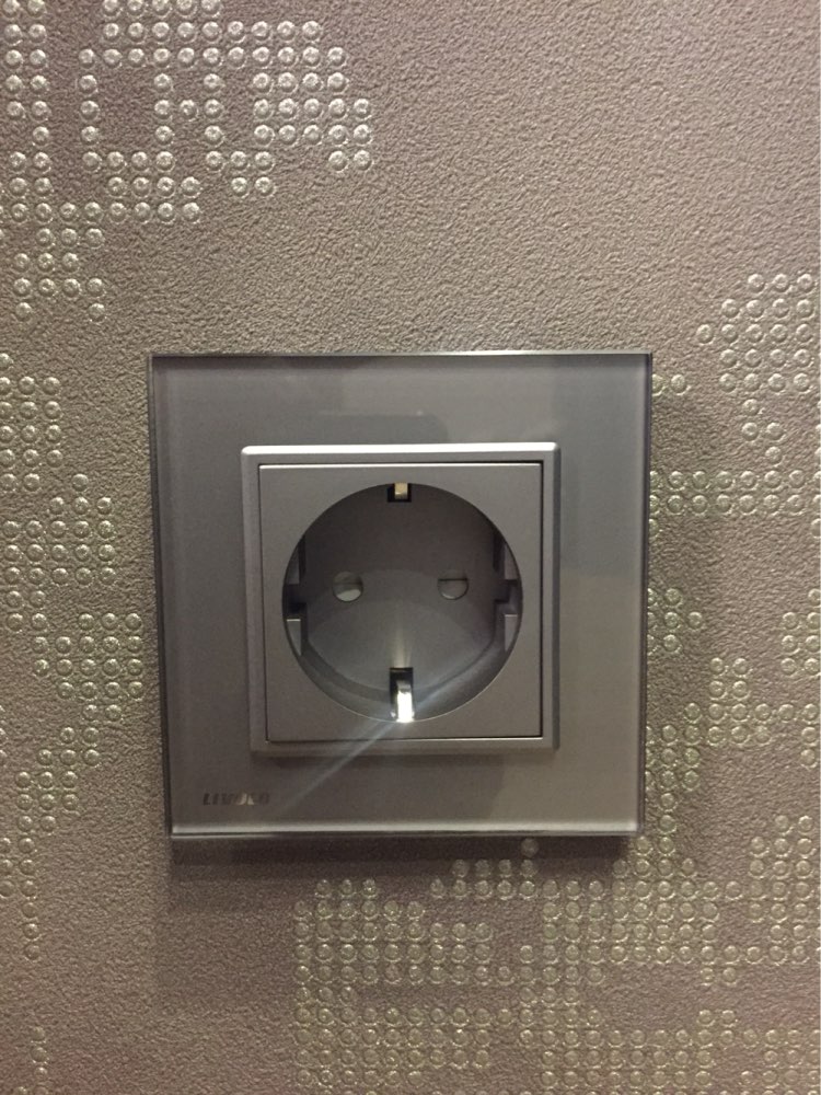 Livolo EU Standard Power Socket,  AC 110~250V 16A Wall Power Socket, VL-C7C1EU-15, Grey Color