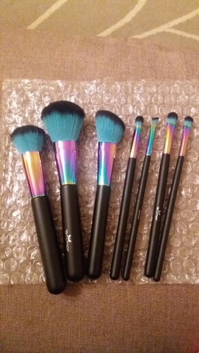 High Quality Copper 7 pcs Makeup Brush Set New Colorful Pinceaux Maquillage Beautiful Powder Blush Eyeshadow Make Up Brushes