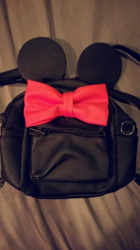 2016 new Baby girls kids backpack Cartoon cute butterfly knot Minnie backpack princess Mini Bag bow mouse ears black pink gray