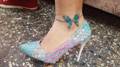 2016 Pumps Woman Shoes spring autumn new national wind retro plaid heels pointed fine with single shoes women Asakuchi career