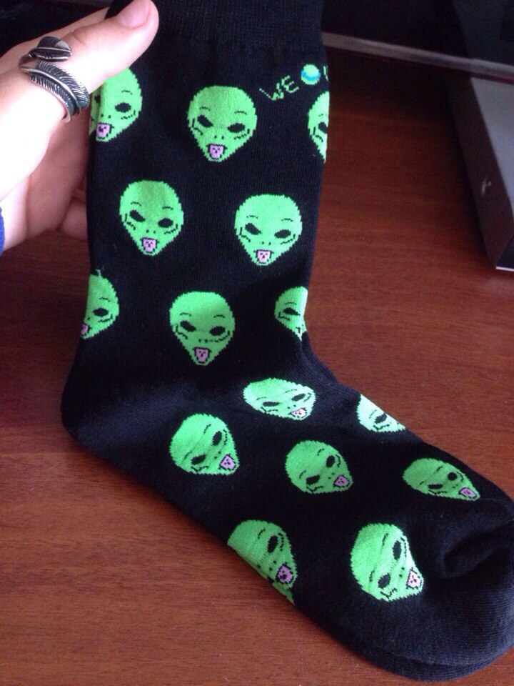 New Arrival Cotton Crew Socks Women Men of RIPNDIP Alien Cat Pattern Hip Hop Harajuku Skateboard Sox Fixed Gear Street Tide