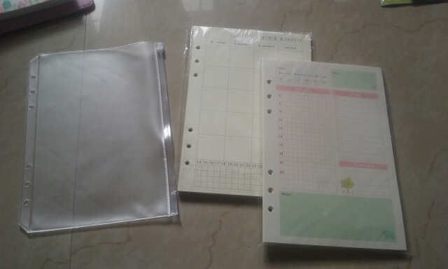 A5A6A7 PVC Presentation Binder Folder Zipper Receive Bag Concise Diario Planner's Spiral Filing Products Card Holder Bag