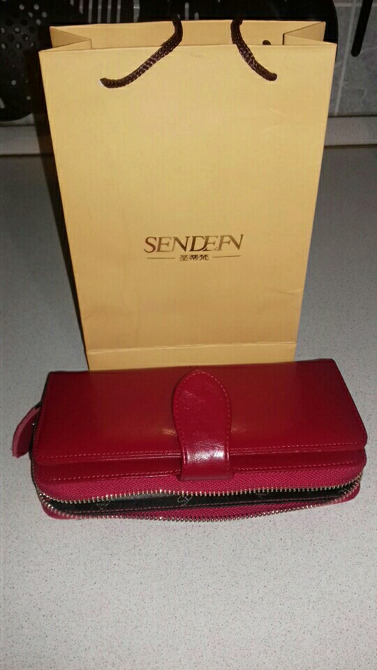 SENDEFN 100% Oil Wax Cowhide Leather Women Wallet Phone Pocket Purse Wallet Female Card Holder Lady Clutch Carteira Feminina