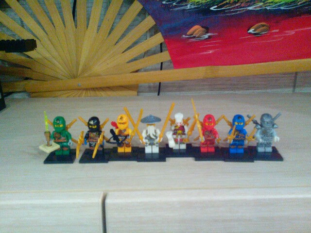 2016 New 8Pc Ninja Kai Jay Zane Cole Lloyd Ninjagoes With Weapon Minifigure Building Block Figures Toys Compatible with Lego