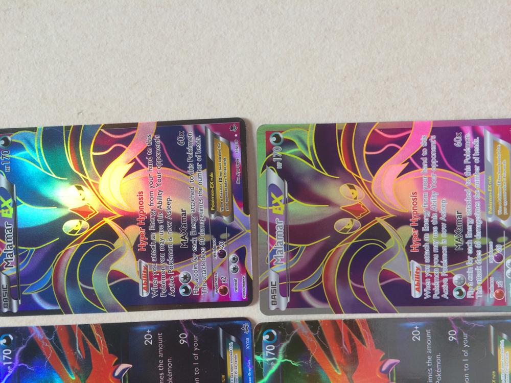 2016 Hot 100Pcs/Set Mega Shiny No Repeat Pokemonend Cards EX