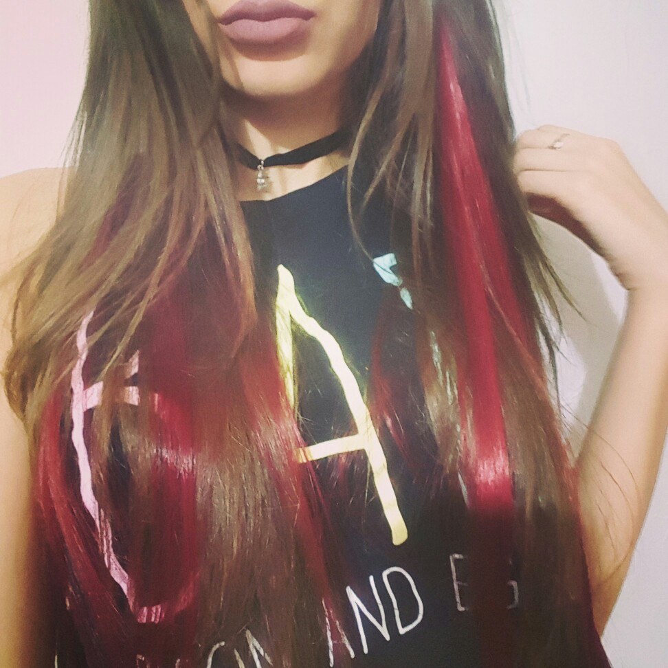 20 Inches  9Color Synthetic Hair Extension Long Straight Clip In Hair Extensions Heat Resistant Colorful Hairpiece