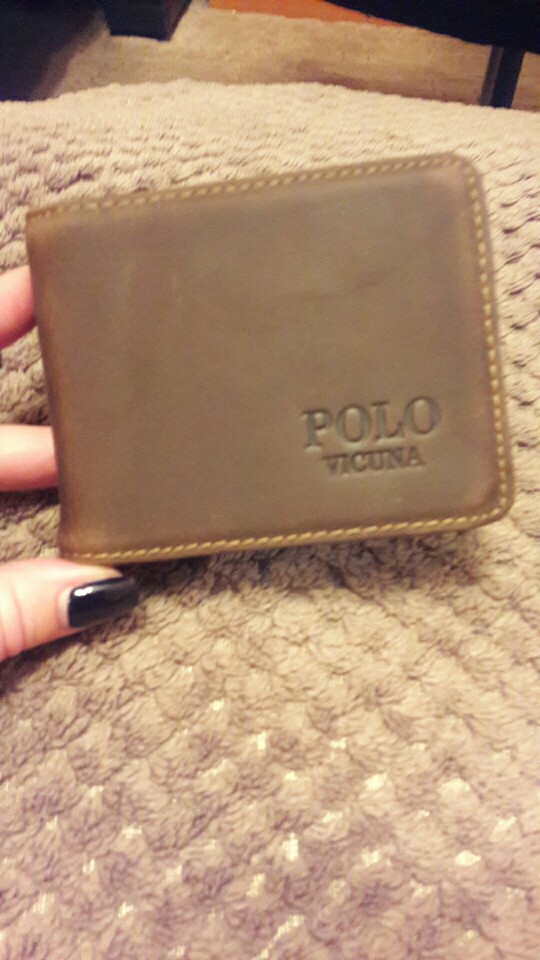 VICUNA POLO Vintage Simple Design Solid Genuine Leather Men Money Clip Wallet Slip Metal Short Wallet Men Genuine Leather Wallet