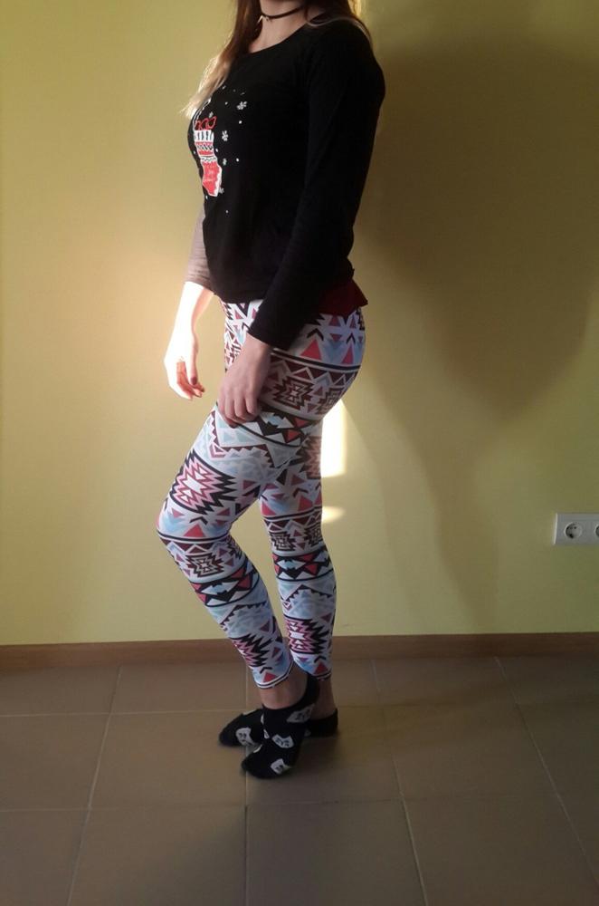 Zohra 2016 Women Fashion Legging Aztec Round Ombre Printed calzas deportivas mujer leggins Slim High Waist Legins Pants