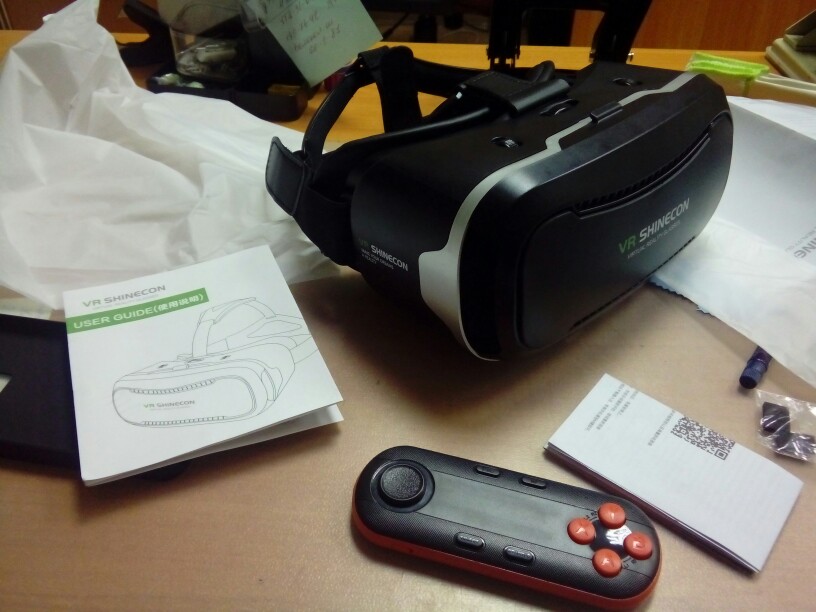 360 Shinecon VR 2.0 II 3D Glasses Virtual Reality VR Headset Cardboard VRBOX For 4.7-6' Mobile Phone + Mocute Remote Controller