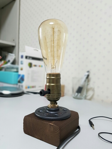Wooden Table Lamp Vintage Desk Lamp 3 Plug Dimmer  40W Edison  Bulb 220V Bedroom Night Light  Table Light Desk Light Coffee Bar