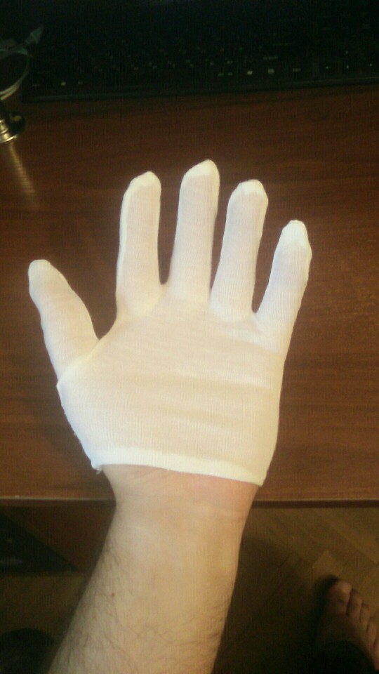 1 Pair  Useful White Cotton Gloves For Housework Workers With Knits For Safely Security Working Labor Free Shipping
