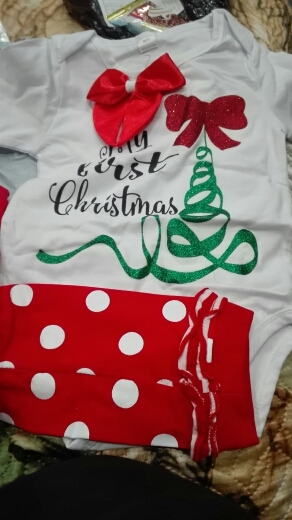 New Fashion Baby Girl Christmas Bodysuit "MY First Christmas" Newborn Baby Girls Romper Bodysuit Outfits Christmas Gifts