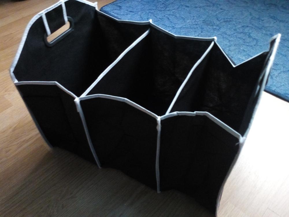 Fully Collapsible Flat Car Trunk Organizer back seat bag - Groceries and Much More For Car SUV Truck in Black