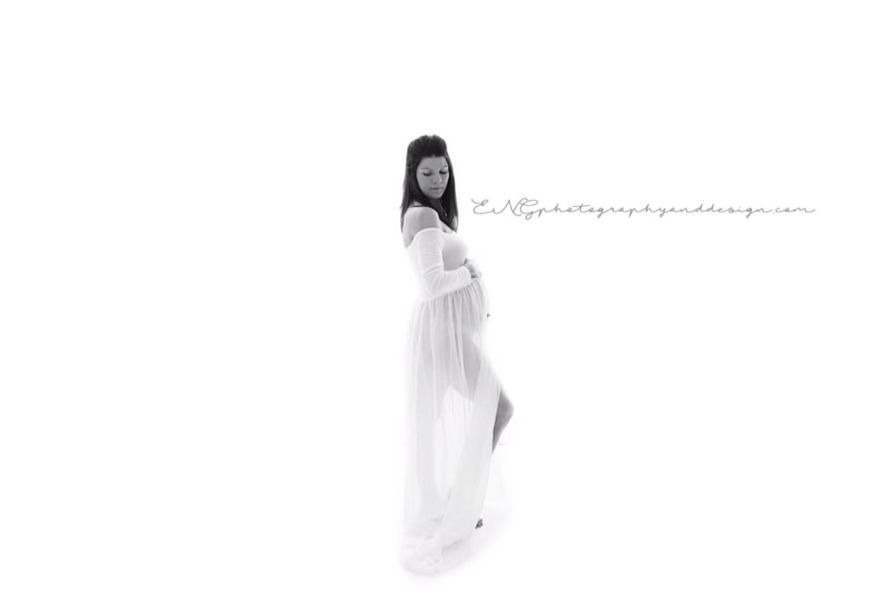 Maternity Dress for Photo Shoot Maxi Maternity Gown SPLIT FRONT Maternity Chiffon Gown Sexy Maternity Photography Props
